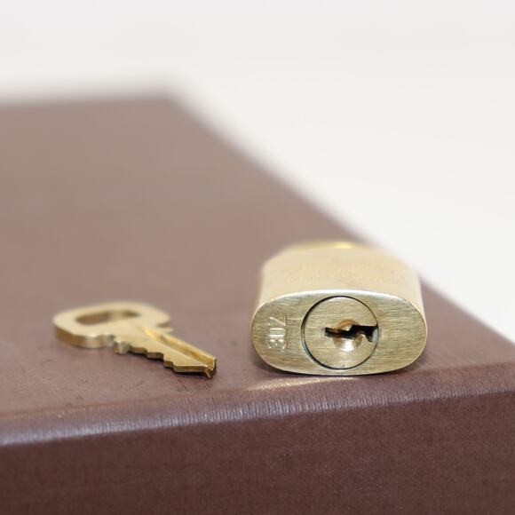 Louis Vuitton Brass Padlock & Key Set #302 Made in France - Picture 3 of 3